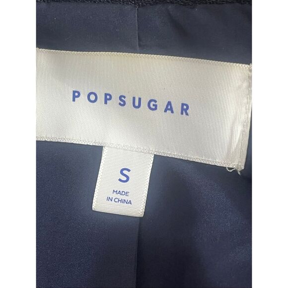 Popsugar Blue Faux Leather Biker Motorcycle Zip Up Jacket S - Picture 8 of 10